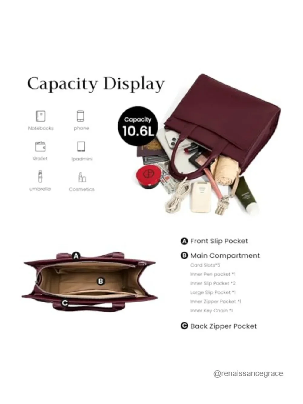 Genuine Leather Tote Bag Women Work Satchel Crossbody Shoulder Handbag